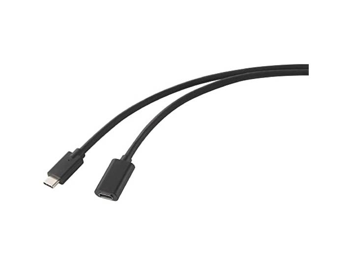 Renkforce RF-4755222 USB-kabel USB 3.2 Gen2 USB-C stekker, USB-C bus 2.00 m Zwart PVC-mantel