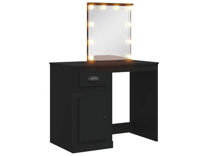ABBO-SALE* Coiffeuse Noir - Coiffeuse avec lumières LED 1 PC - CLOUD - Armoire maquillage - noir 90x42x132 5cm - c974682