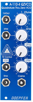 Doepfer A-110-4 Thru Zero Quad VCO SE panneau avant anodisé bleu et boutons blancs