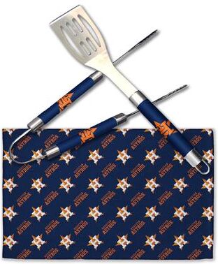 MLB Houston Astros 3-Piece BBQ Utensil Set 17.25 6 11 x 18 Inches - Houston Astros