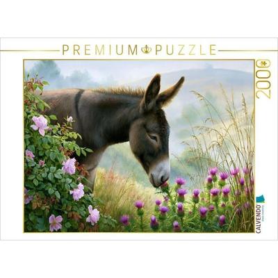 CALVENDO Puzzle Esel frisst Disteln. | 2000 Teile Lege-Größe 90x67cm Foto-Puzzle für glückliche Stunden, von , Calvendo Puzzle