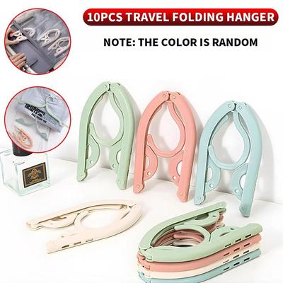 Uplifted Finds ABS Travel Folding Clothes Hanger Ultra Light Portable & Anti Slip Design 10 Pcs Set