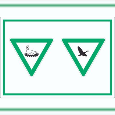 HB-Druck Brut- und Rastgebiet Symbol Aufkleber A9 (37x52mm)