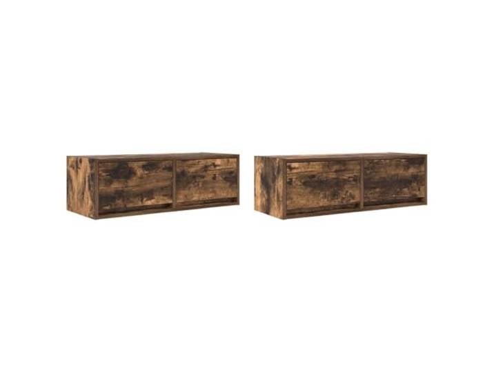 hliofuir 2er Set TV Lowboard Wandmontage Räuchereiche 80x31x25,5 cm Wandhängende Fernsehschränke mit Schubladen für Wohnzimmer und Schlafzimmer schaffen bodennahen Freiraum und Ordnung.