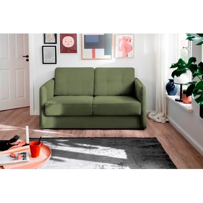 Schlafsofa HOME AFFAIRE "Milano", grün, B:147cm H:89cm T:87cm, 100% Polyester, Sofas, Schlafsofa, zwei einzeln ausziehbare Liegefunktionen