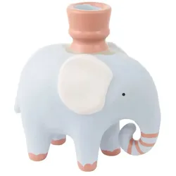HOME STORY Kerzenhalter Elefant   ¦ grau ¦ Porzellan ¦ Maße (cm): B: 6,2 H: 12,3
