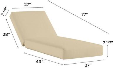 Navio Chaise Replacement Fast Dry Cushion - Select Colors - Canvas Spa Sunbrella - Ballard Designs