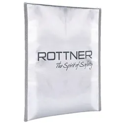 Rottner Feuerhemmende Dokumententasche A4 silber, 25x34x2 cm