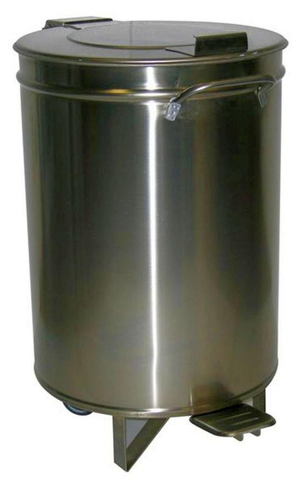 KBS Abfalleimer 75 Liter mit Fußpedal 460x460x605 mm Edelstahl
