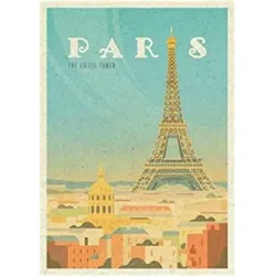 POSTER Paris Stadtfarben A3 Rahmenlos
