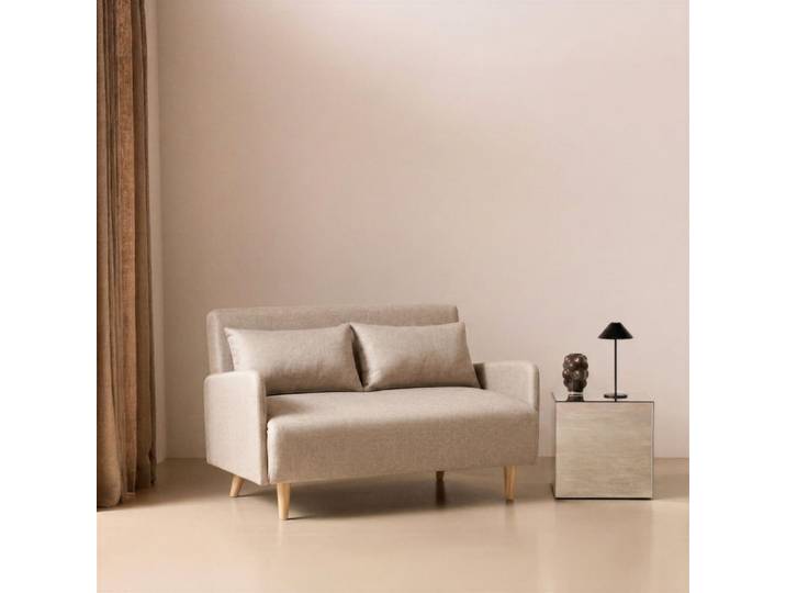 Canapé convertible en tissu beige