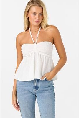 O'Neill s Junie Top Halter Top in White, Size XS, Elastane/Polyester