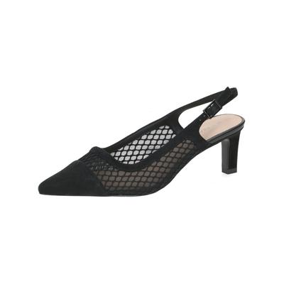 Slingpumps PETER KAISER "Peter Kaiser Pumps Leder/Textil", Damen, Gr. 37,5, schwarz, Leder, Textil, Schuhe Slingpumps