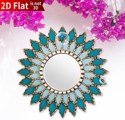 Fusion Finds Boho Mandala Round Wall Mirror With Wooden Base Decorative Acrylic Wall Decor Boho Mandala Round Wall Mirror With Wooden Base Decorative Acrylic Wall Decor