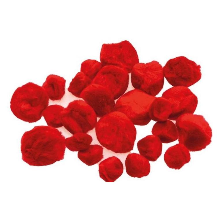Brewis Rote flauschige Pompons, 24 Stück (47603632)