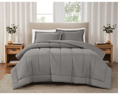 Brooklyn Loom Solid Cotton Percale Comforter Set