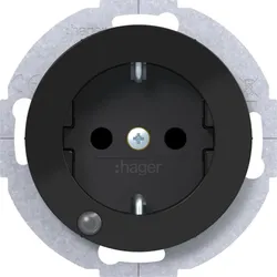 Hager Steckdose SCHUKO LED erh BS R.Cl sw