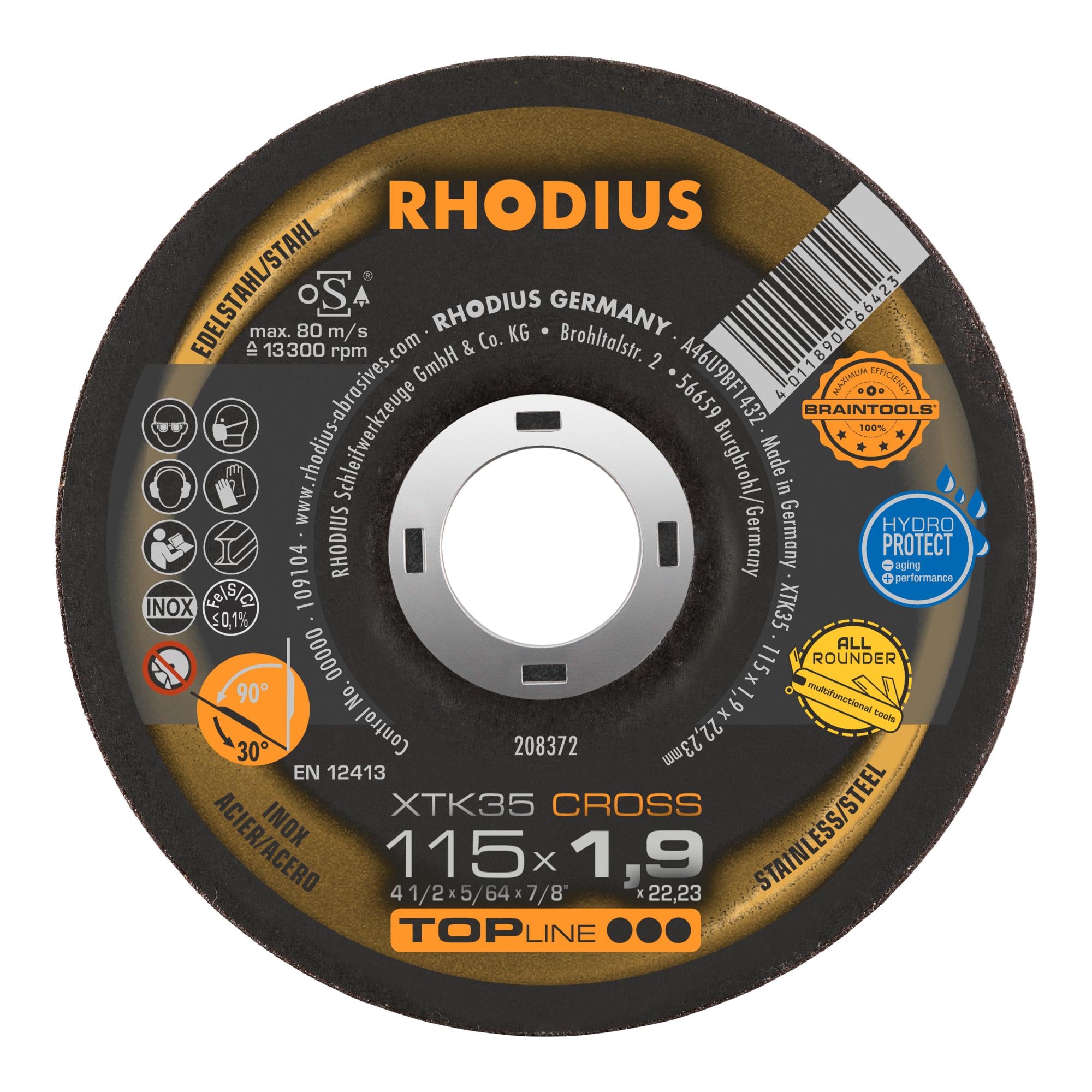 RHODIUS TOPline XTK35 CROSS Extradünne Trennscheibe 115 x 1,9 x 22,23 mm (208372)