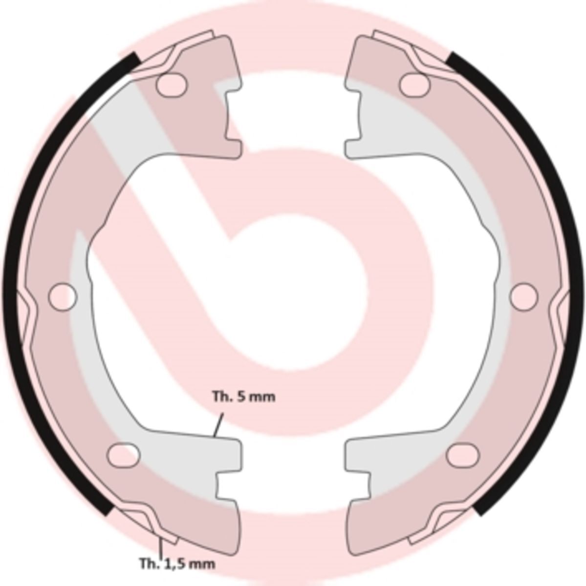 Bremsbackensatz, Feststellbremse BREMBO S A6 506