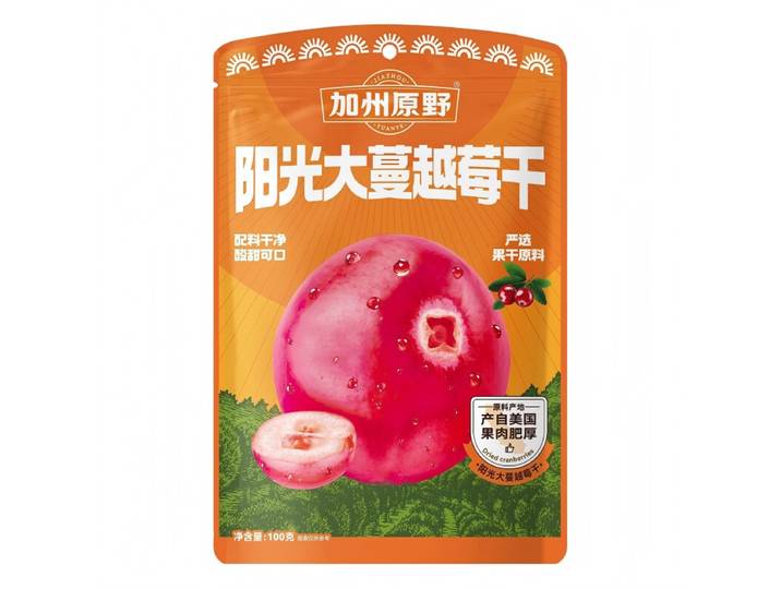 Jiazhouyuanye gedroogde cranberries 100 g