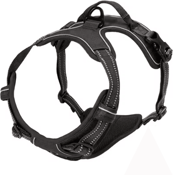 Uplift Curations No Pull Dog Harness With Front Clip Dog Harness, Heavy Duty Reflective And Easy Control Handle For Large Dog Walking black s
