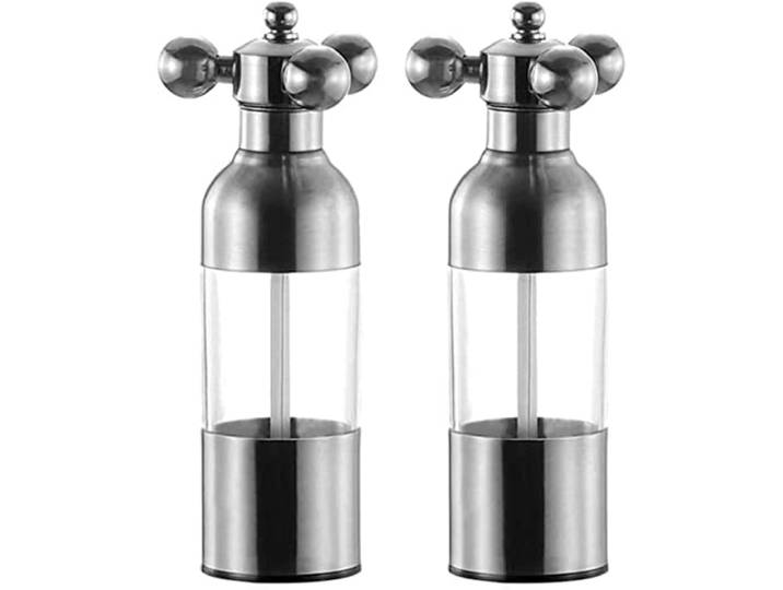 YYOUTOU Salz- und Pfeffermühlen-Set - Premium Edelstahl Salzmühle und Pfeffermühle Set mit einstellbarer Keramik-Grobheit, stilvolles Design ohne Bürste