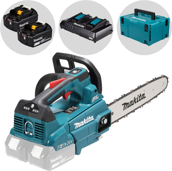 Makita DUC306Z - Tronçonneuse électrique à batterie -  2 x 18 V 5 Ah - Guide 30 cm