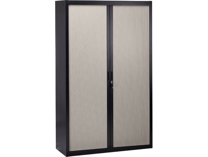 Armoires à rideaux démontables Bruneau H 200 x L 120 cm Noir-Chêne gris - Armoires métal - Bruneau