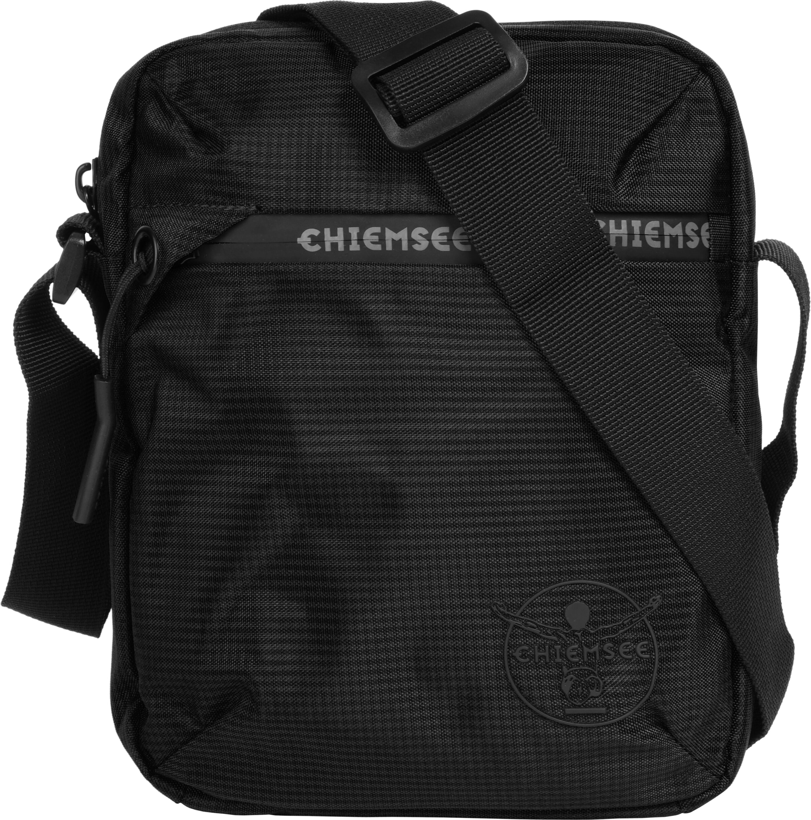 Umhängetasche CHIEMSEE "CHIEMSEE Herren, Damen LIGHT N BASE", Damen, Gr. B/H/T: 17cm x 22cm x 4cm onesize, schwarz, Kunstfaser, leicht glänzend, unifarben, Taschen Umhängetasche schwarz B/H/T: 17cm x 22cm x 4cm onesize