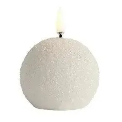 Uyuni LED Kerze Kugel Glitter 7cm nordic white