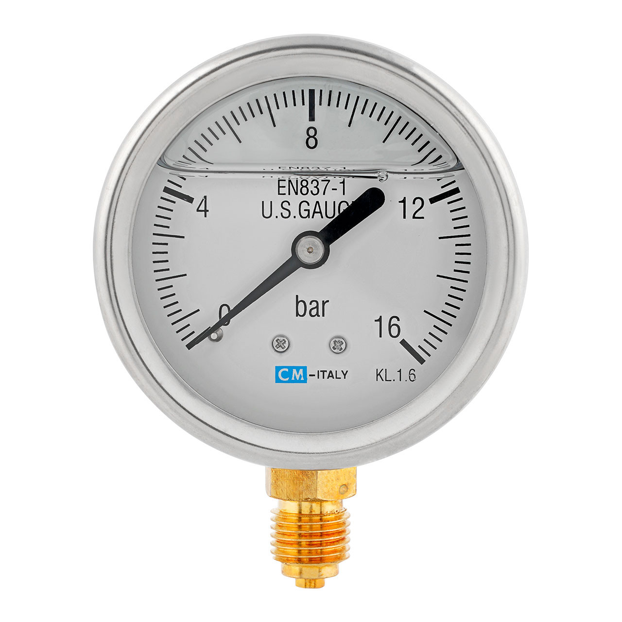 REKUBIK Manometer radial V2A Glyzerinfüllung 0-16 bar 1/4" AG 4006/0016
