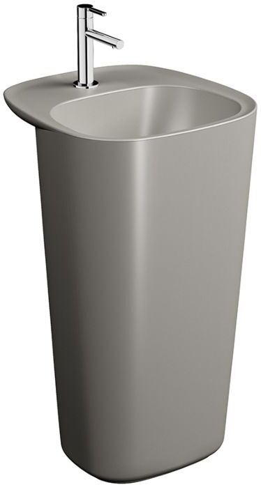 Vitra Plural Waschtisch 7814B420-0041 48,5 x 52,5 x 85 cm, taupe matt, boden-/freistehend, ohne Überlauf, 1 Hahnloch