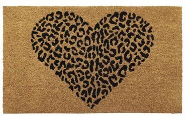 Evideco Chic Leopard Heart Welcome Mat