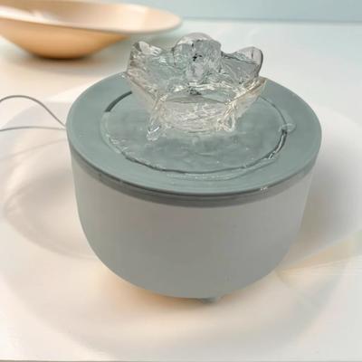 Uplifted Finds 1200mL Auto Filter Pet Water Fountain Electric Mute Cat Drinker green Lotus Flowers usb 5 V