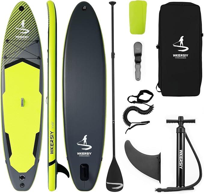 Allround SUP Board aufblasbar 335cm - Stabiles Stand Up Paddle Board Set für Anfänger & Profis - Farbenfrohes Paddelbrett für Yoga, Angeln & Freizeit