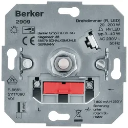 Berker 2909 Drehdimmer (R, LED), Dimmer für Lichtsteuerung
