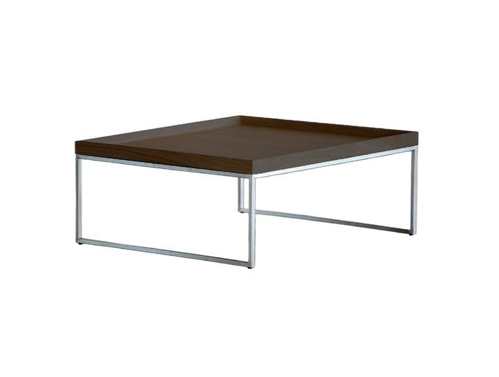 Jan Kurtz Couchtisch PIZZO, Gestell: Inox Tablett: Eiche