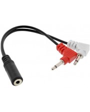 InLine Audio Kopfhörer Flugzeug-Adapterkabel 2x 3,5mm Klinke Stecker an Buchse 3pol. 0,15m 0,15 m 3-polig (99313I)