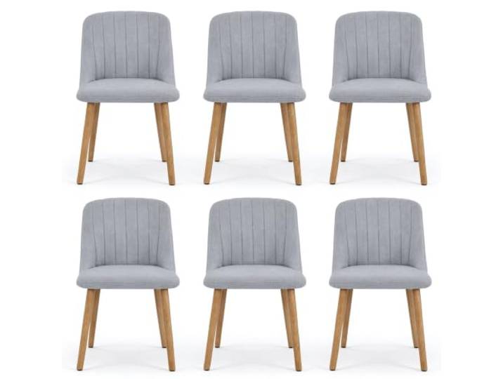 GarveeHome 6er-Set Moderne Esszimmerstühle Mit Stoffbezug Bis 136 kg Belastbar Für Küche, Esszimmer & Wohnzimmer