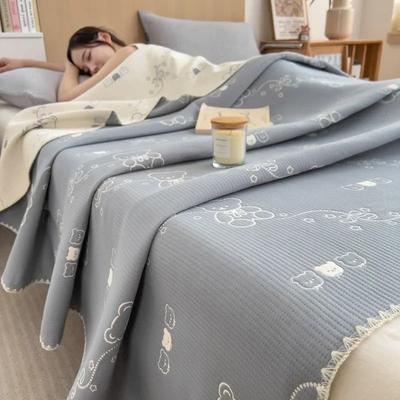 Uplift Picks 3 Layer Cotton Gauze Blanket Lightweight Pure Cotton Throw slate Blue 200x230cm 1 Pc