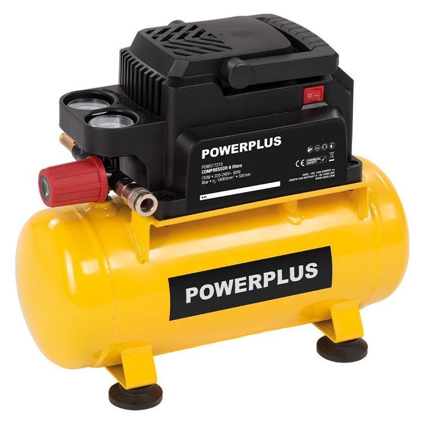 Powerplus 750 w oil-free compressor (6 l, 8 Bar) (68864435)
