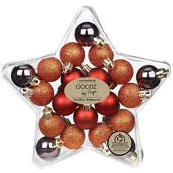 20 Weihnachtskugeln 3cm Kunststoff Christbaumkugeln Weihnachtsbaumkugeln braun