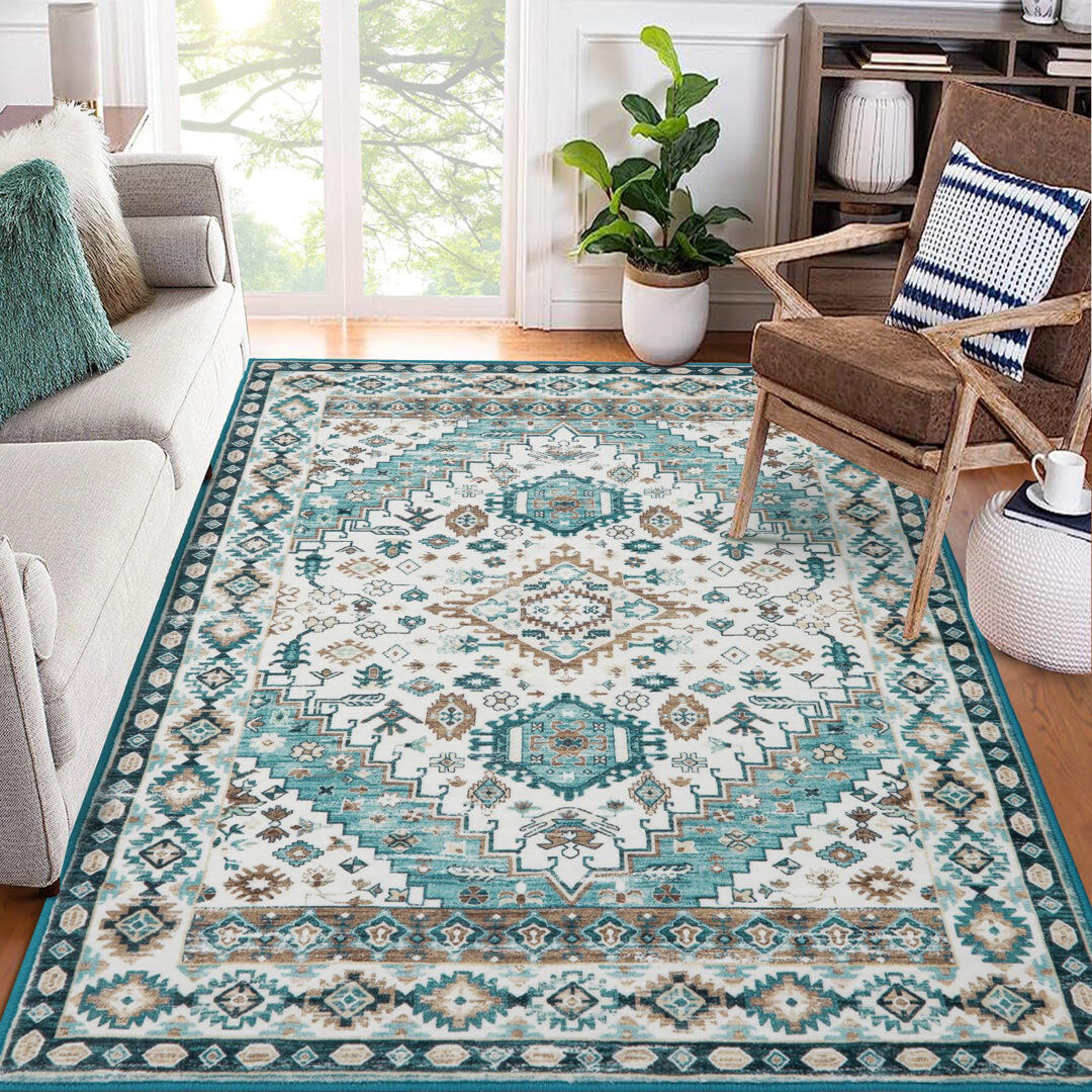 Latitude Vive Machine Printed Area Rug Green Rectangle 200 x 290 cm