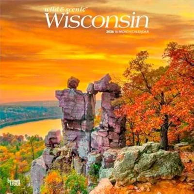 Wisconsin Wild & Scenic 2026 12 X 24 Inch (Hanging) Monthly Square Wall Calendar Plastic-Free