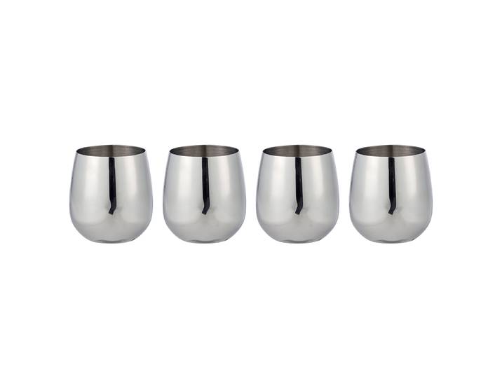 Trinkbecher MANHATTAN LOUNGE 4er-Set 8 x 10 x 8cm Silber/Silber
