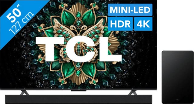 TCL 50 inch QD Mini-led C61K (2025) met TCL Q65H