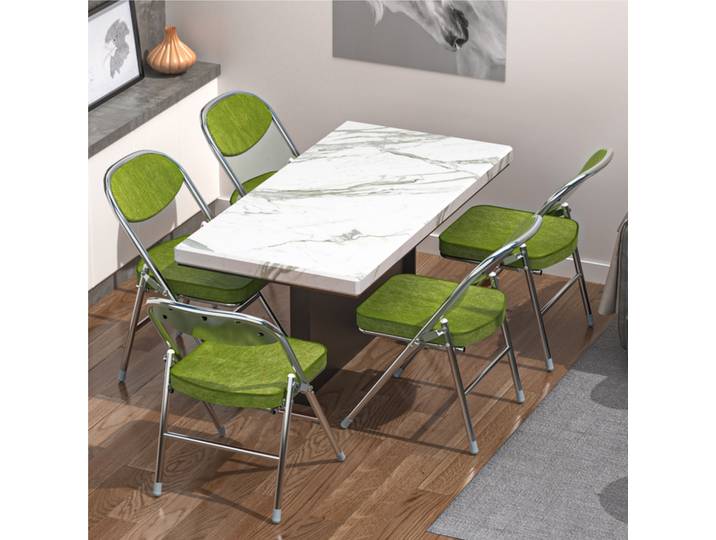 Ensemble de 4 chaises pliantes, chaises de salle à manger pliantes, rembourrage extra épais, chaise pour salon, salle à manger, bureau et invités