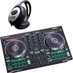 Roland DJ-202 USB-DJ-Controller mit Kopfhörer, DJ Controller