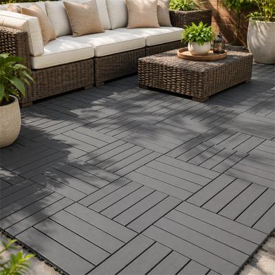 DEVERA "Plastic Interlocking Deck Tiles 44 Pack (12"" x 12"") - 12x12 inches"