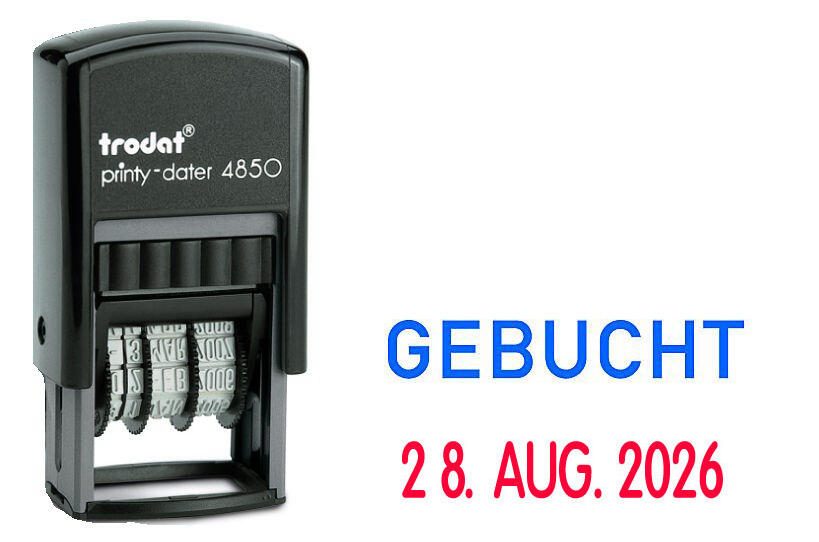 trodat Datumstempel mit Text printy Dater "GEBUCHT" 499517